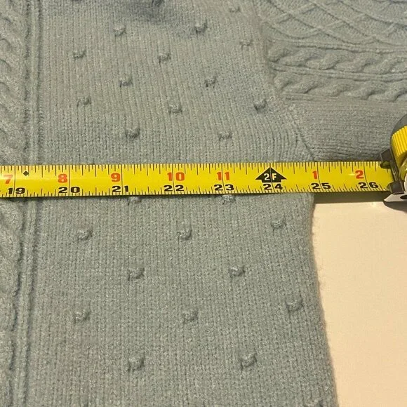 Eloquii Aqua Blue Turtle Neck Cable Knit Sweater 18/20 - Picture 6 of 8